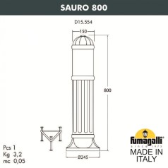Наземный светильник Sauro D15.554.000.VXF1R.FC1