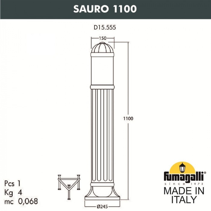 Наземный светильник Sauro D15.555.000.VXF1R.FC1