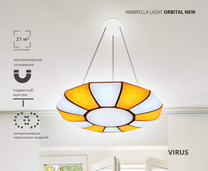 Светодиодный светильник Ambrella Light FP2313L WH 114W D480 ORBITAL PARUS