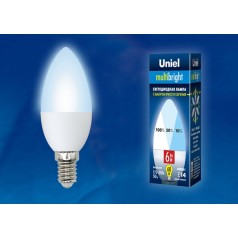 Лампочка светодиодная  LED-C37-6W/NW/E14/FR/MB PLM11WH картон